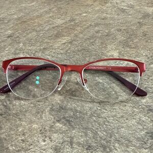 EyeBuyDirect Melody C3 Red Half Rim Metal Eyeglass Frames 51-18-140-35mm